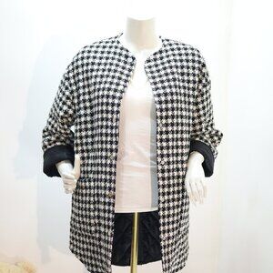 Zara Houndstooth Padded Jacket SIZE S